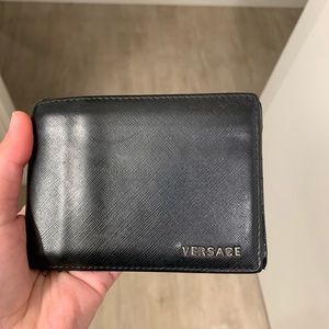 Versace black leather wallet